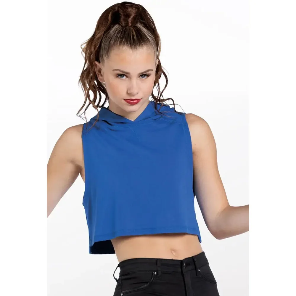 Pre-Owned Dance Crop Hoodie Balera AH9207 Small Adult Blue Jazz Hip Hop
